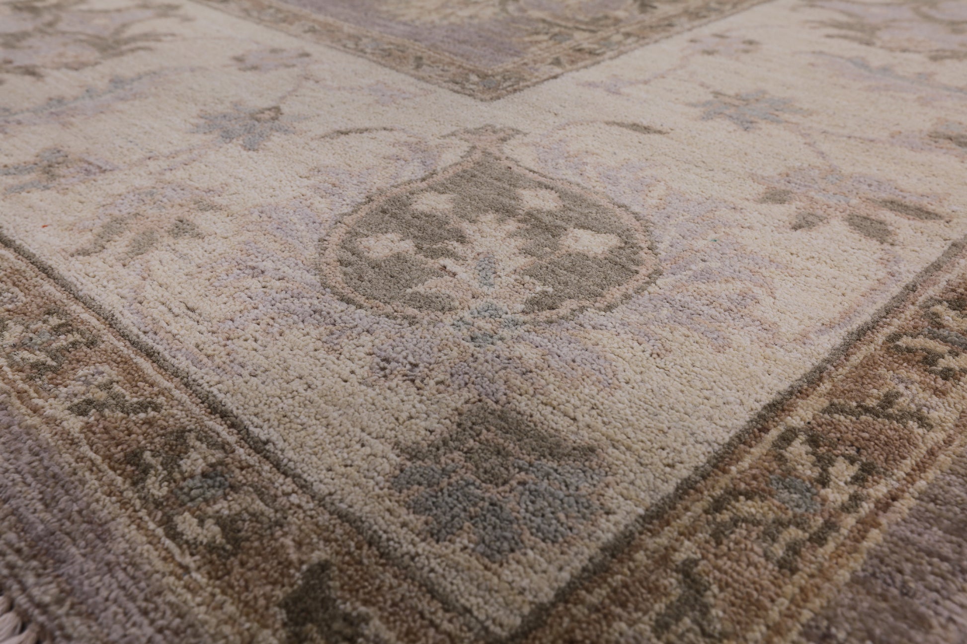 Grey Peshawar Handmade Wool Rug - 8' 2" X 9' 10" - Golden Nile
