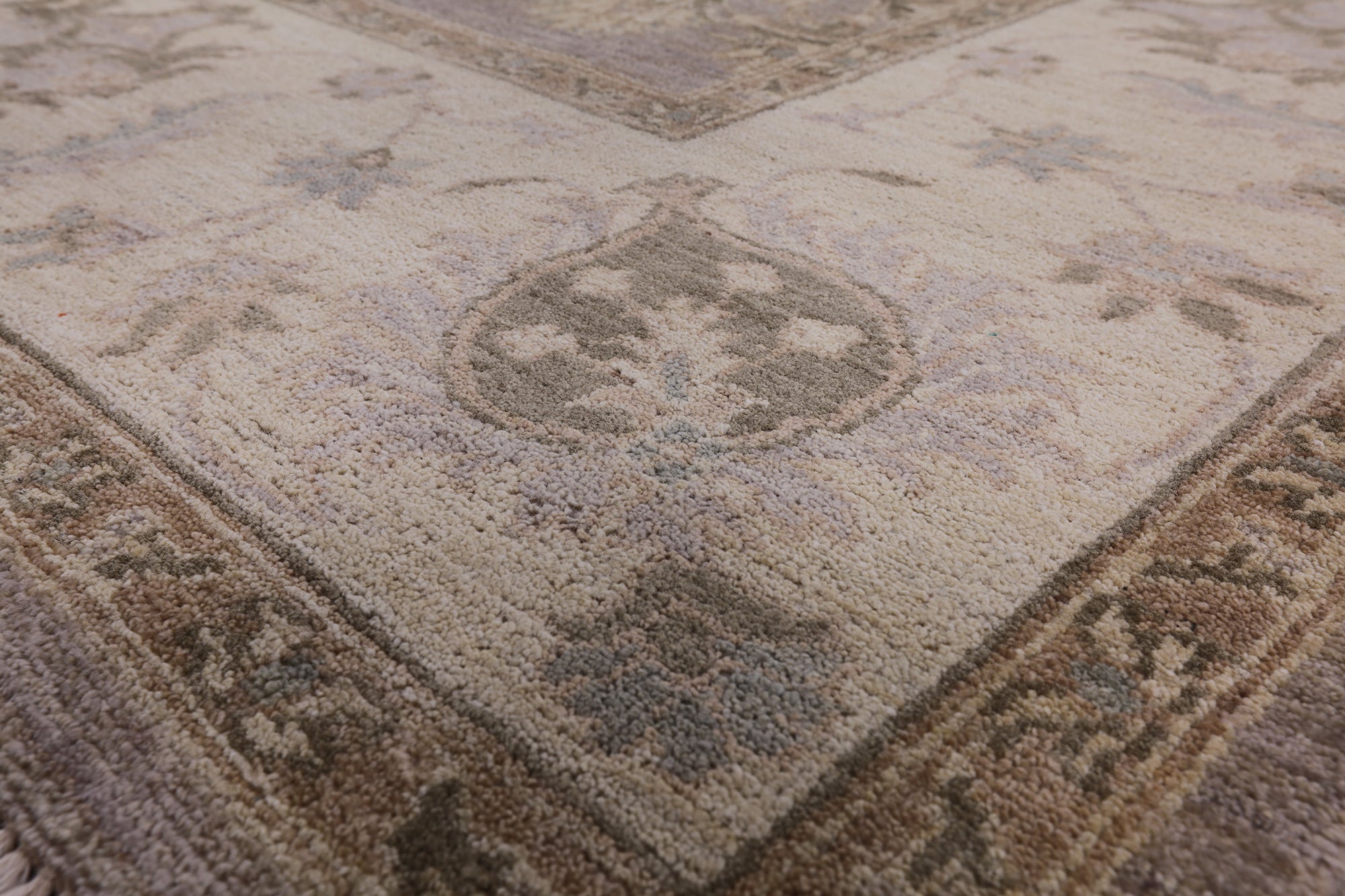 Grey Peshawar Handmade Wool Rug - 8' 2" X 9' 10" - Golden Nile