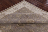 Grey Peshawar Handmade Wool Rug - 8' 2" X 9' 10" - Golden Nile