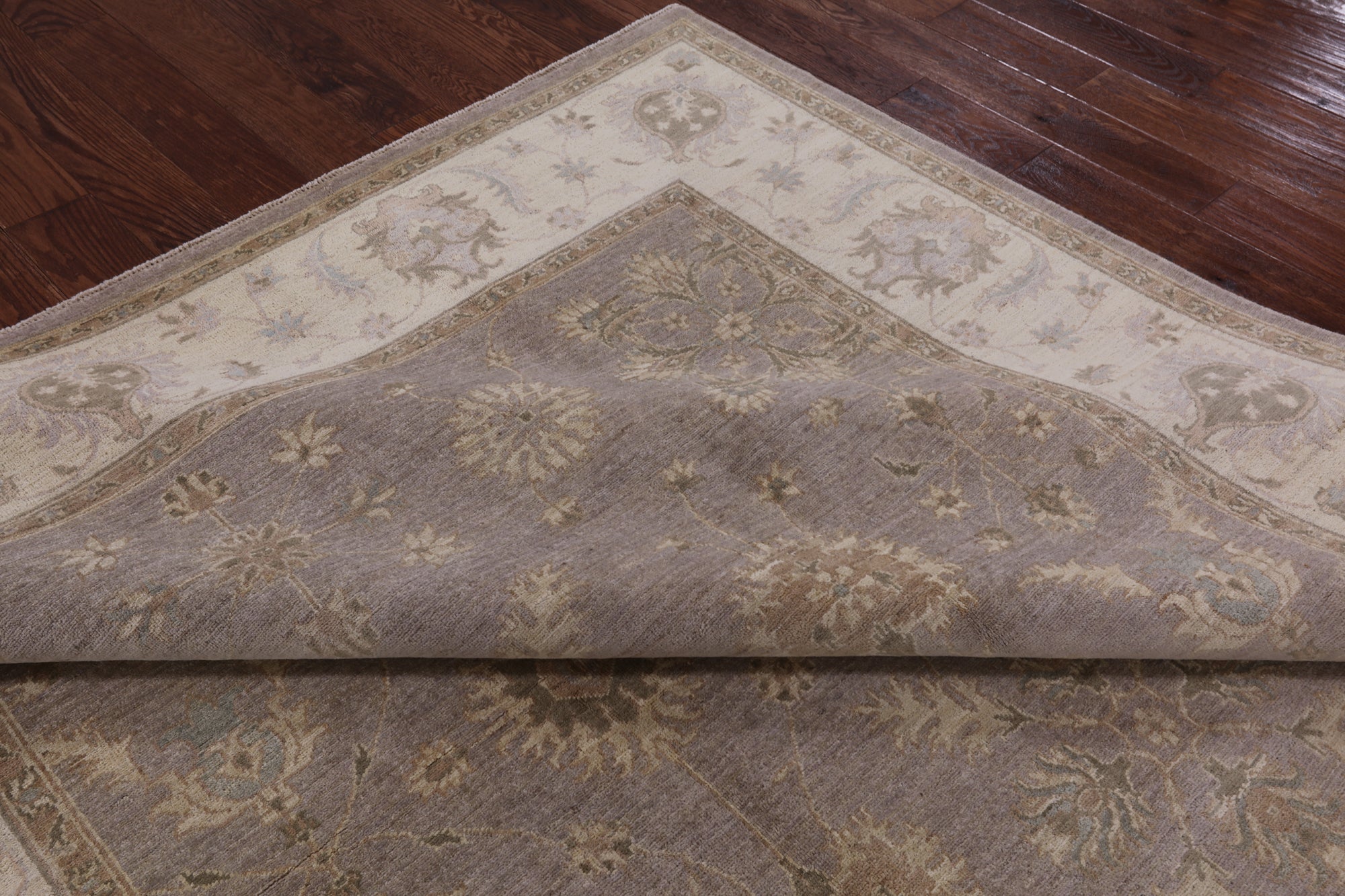 Grey Peshawar Handmade Wool Rug - 8' 2" X 9' 10" - Golden Nile