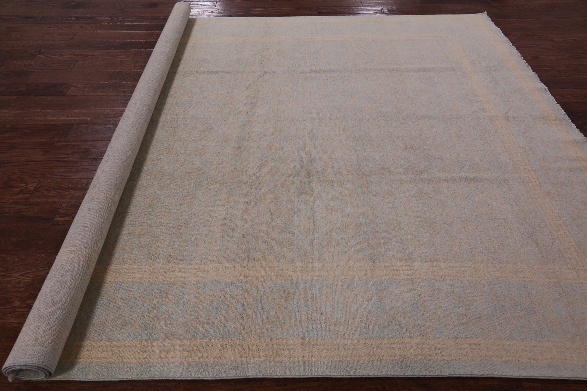 Chobi Peshawar Hand Knotted Wool Rug - 8' 1" X 9' 10" - Golden Nile