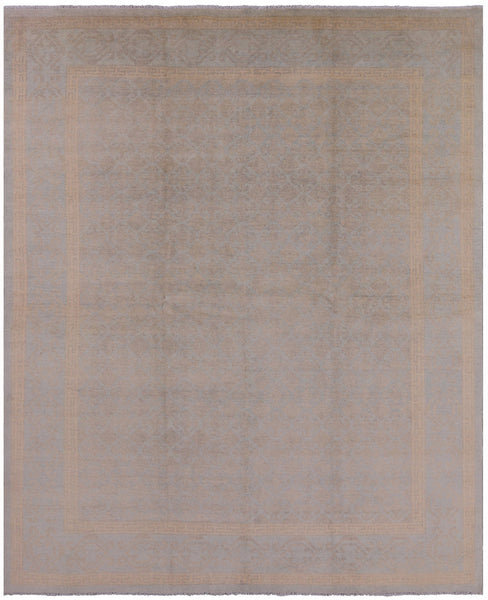 Chobi Peshawar Hand Knotted Wool Rug - 8' 1" X 9' 10" - Golden Nile