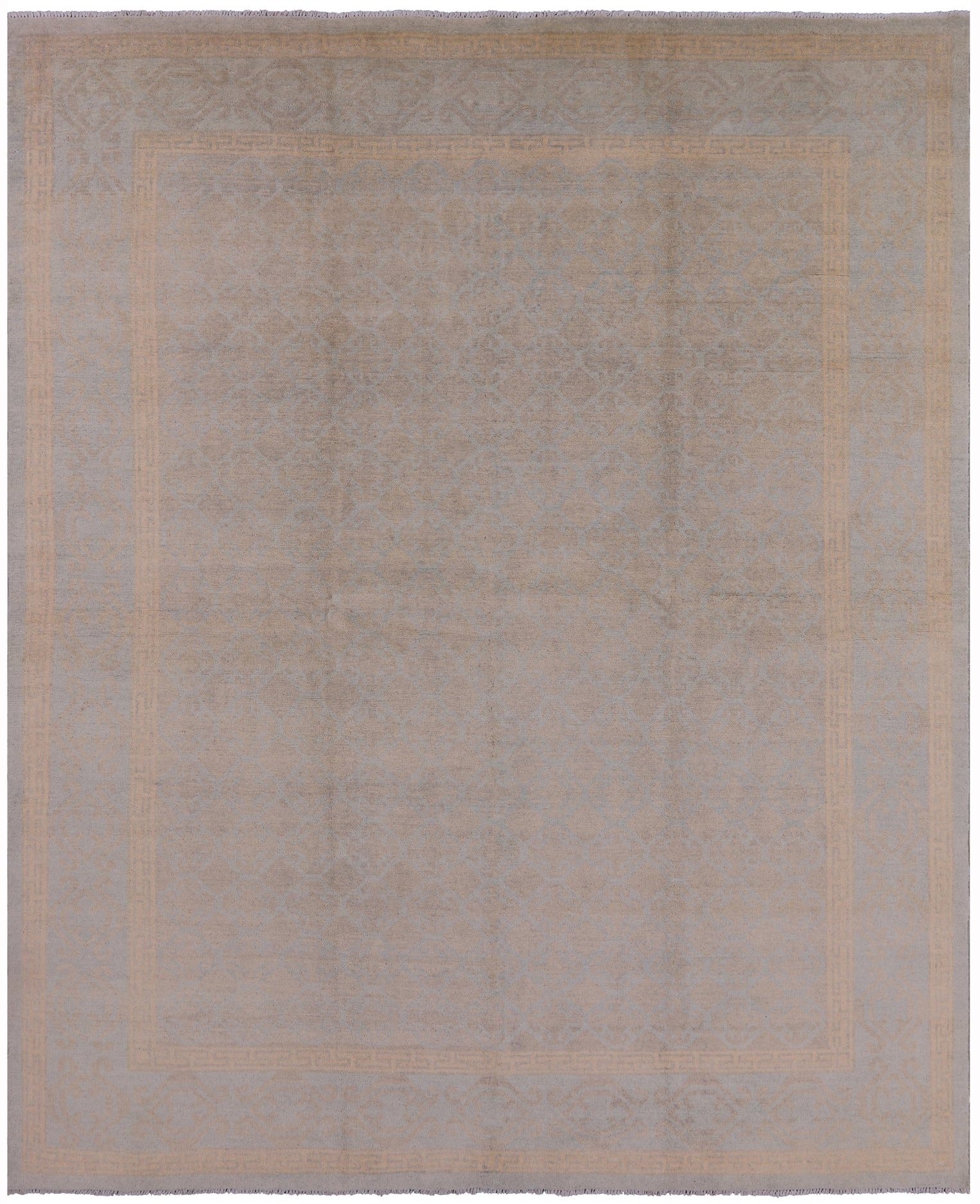 Chobi Peshawar Hand Knotted Wool Rug - 8' 1" X 9' 10" - Golden Nile