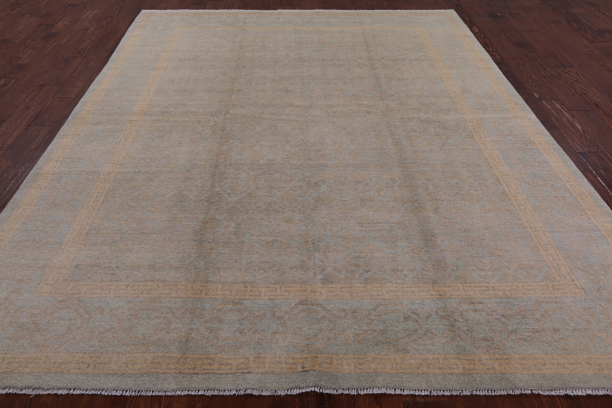 Chobi Peshawar Hand Knotted Wool Rug - 8' 1" X 9' 10" - Golden Nile