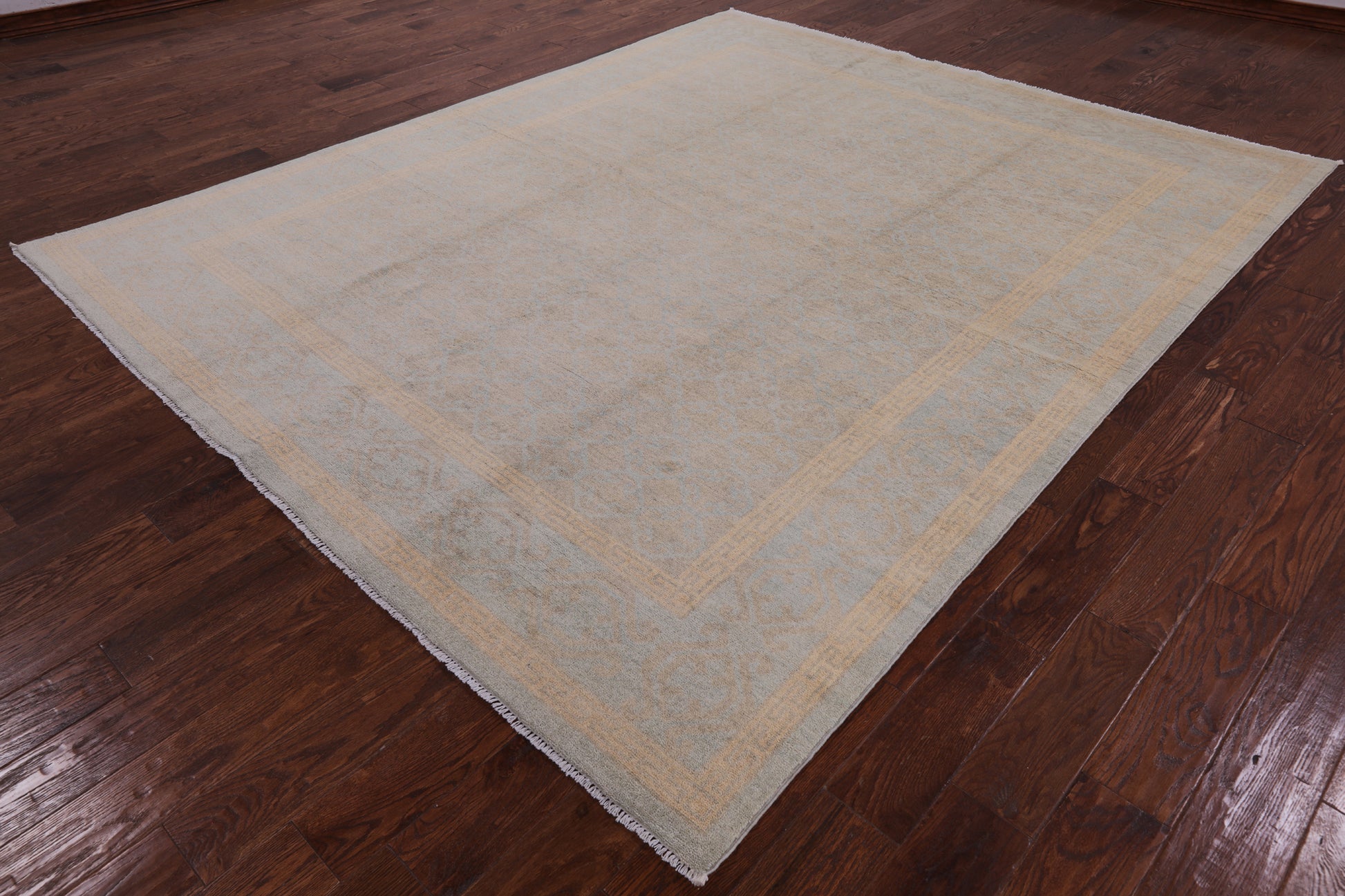 Chobi Peshawar Hand Knotted Wool Rug - 8' 1" X 9' 10" - Golden Nile