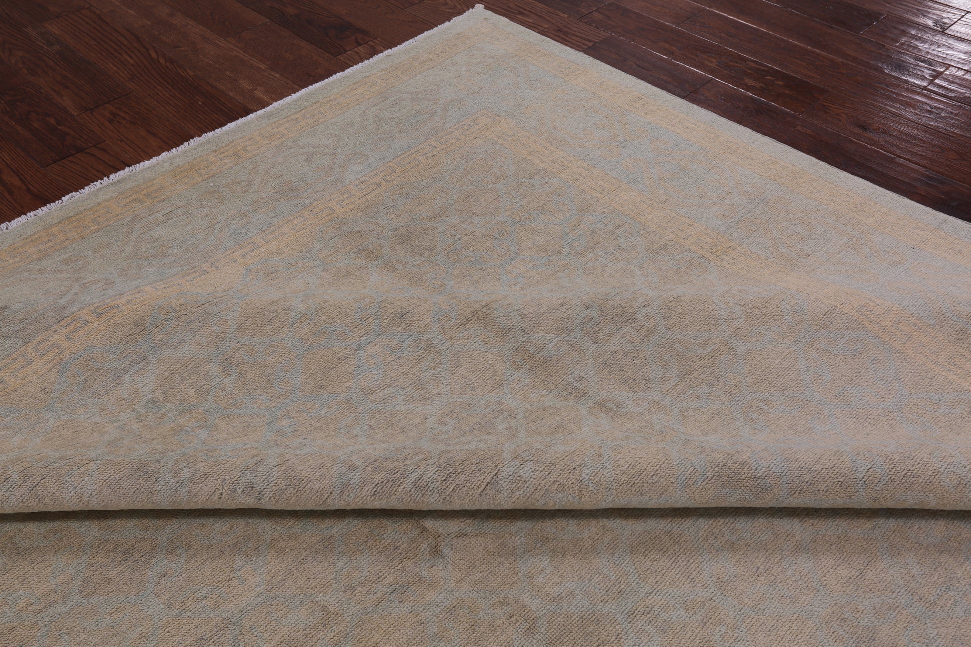 Chobi Peshawar Hand Knotted Wool Rug - 8' 1" X 9' 10" - Golden Nile