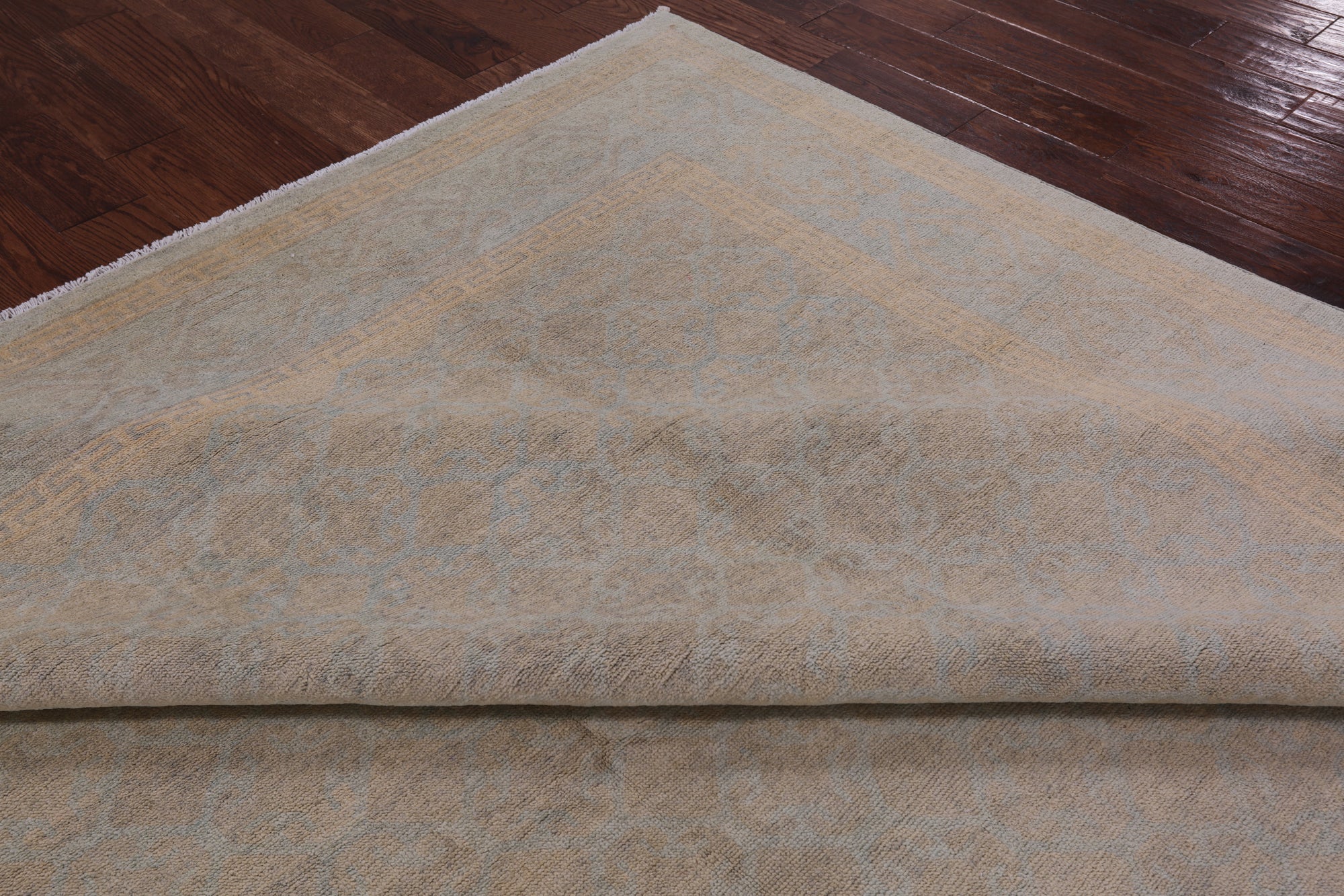 Chobi Peshawar Hand Knotted Wool Rug - 8' 1" X 9' 10" - Golden Nile