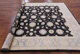 Black Chobi Peshawar Hand Knotted Wool Rug - 8' 2" X 9' 10" - Golden Nile