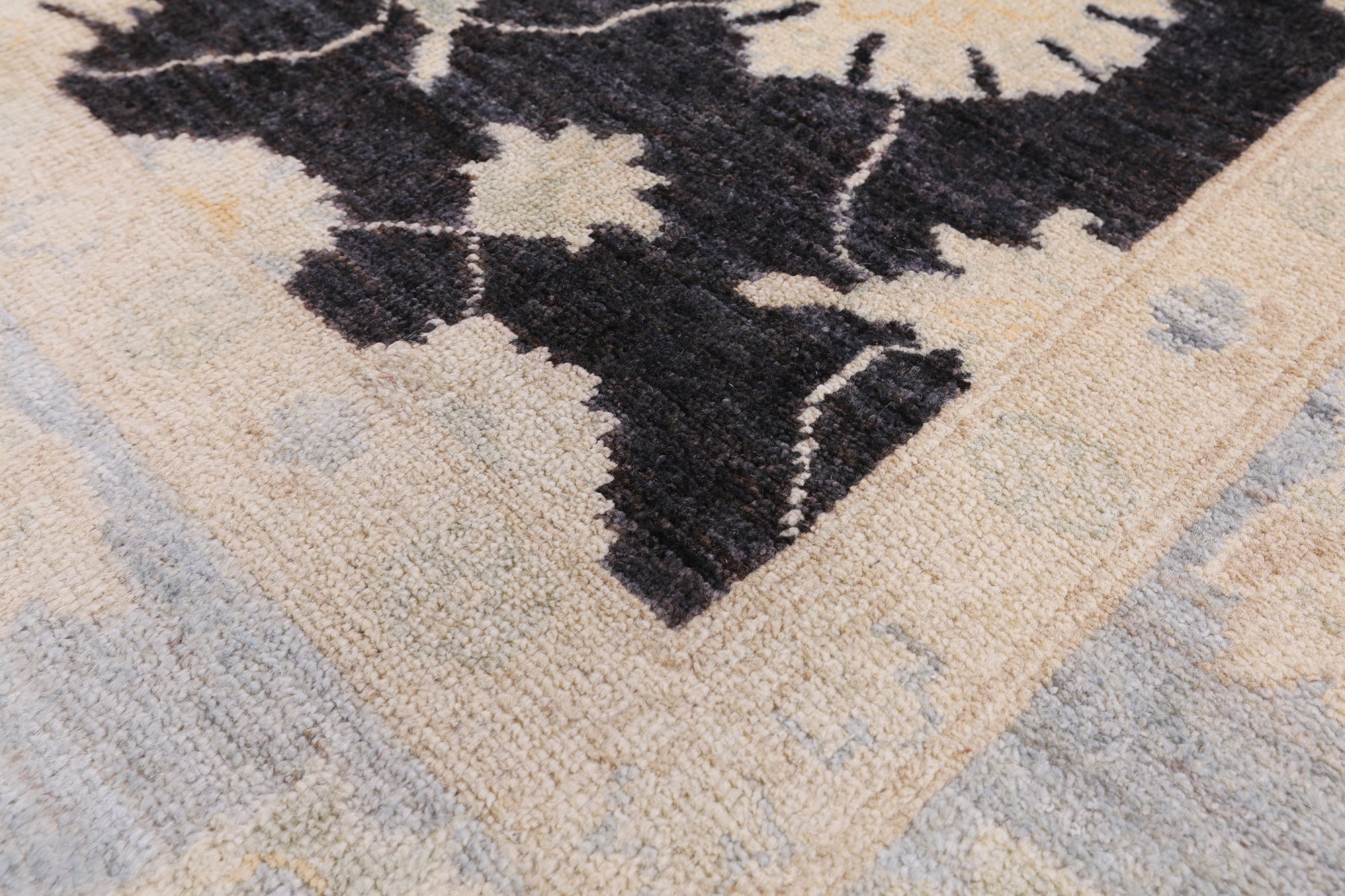 Black Chobi Peshawar Hand Knotted Wool Rug - 8' 2" X 9' 10" - Golden Nile