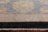 Black Chobi Peshawar Hand Knotted Wool Rug - 8' 2" X 9' 10" - Golden Nile