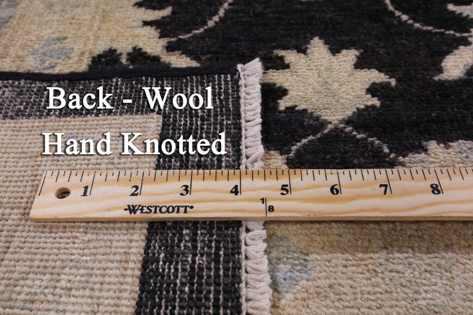 Black Chobi Peshawar Hand Knotted Wool Rug - 8' 2" X 9' 10" - Golden Nile