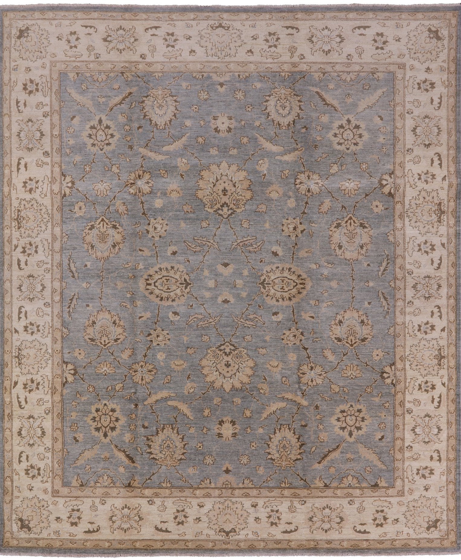 Chobi Peshawar Hand Knotted Wool Area Rug - 8' 3" X 9' 10" - Golden Nile