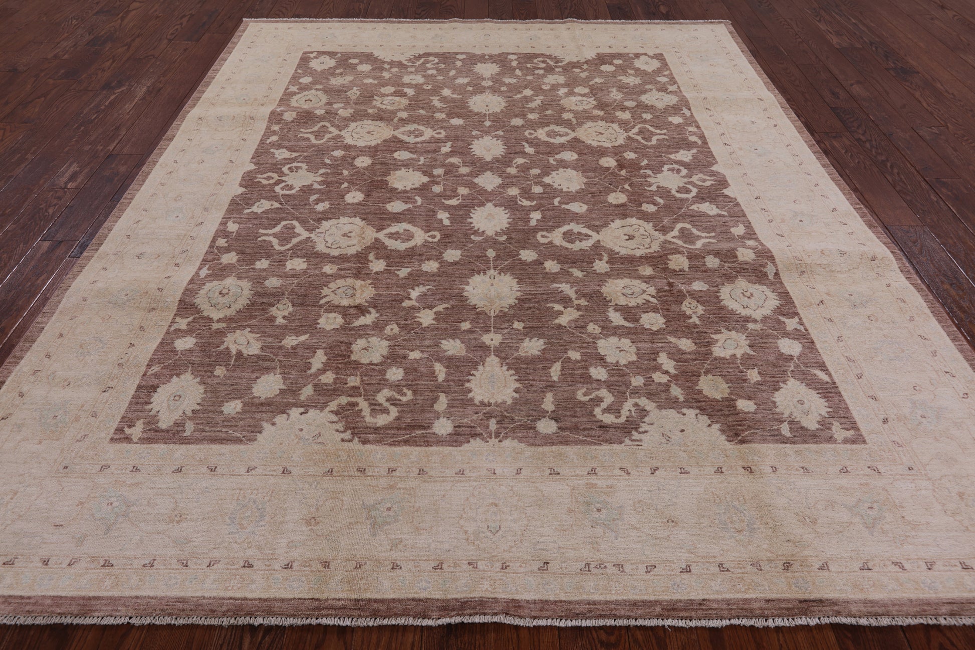 Chobi Peshawar Hand Knotted Wool Area Rug - 8' 1" X 10' 3" - Golden Nile