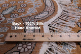 Oval Kashan Silk Rug Hand Knotted Rug - 7' X 10' - Golden Nile