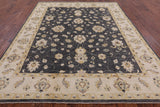 Grey Chobi Peshawar Hand Knotted Wool Rug - 8' 1" X 9' 9" - Golden Nile