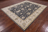 Grey Chobi Peshawar Hand Knotted Wool Rug - 8' 1" X 9' 9" - Golden Nile