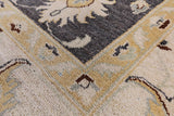 Grey Chobi Peshawar Hand Knotted Wool Rug - 8' 1" X 9' 9" - Golden Nile