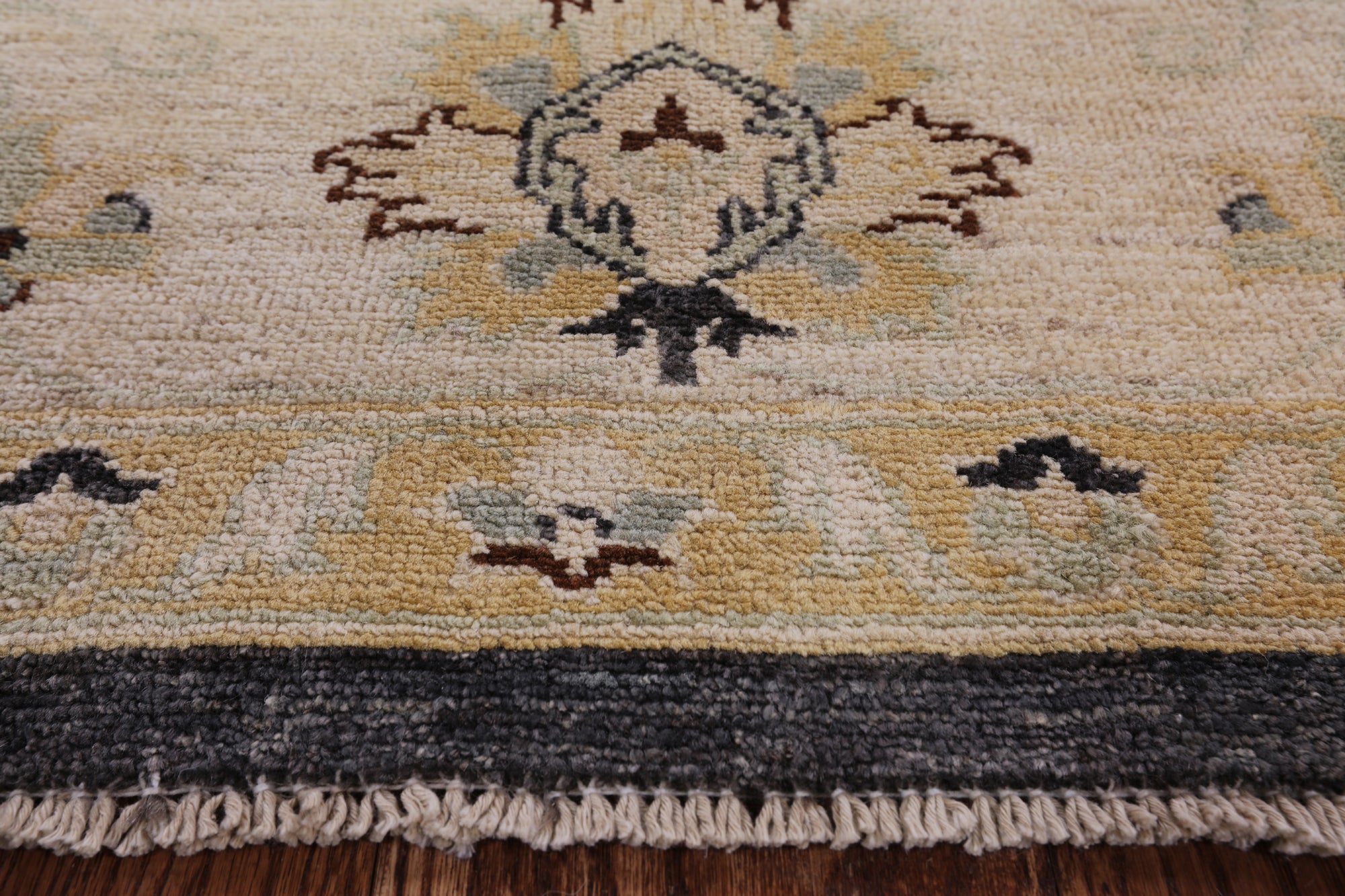 Grey Chobi Peshawar Hand Knotted Wool Rug - 8' 1" X 9' 9" - Golden Nile