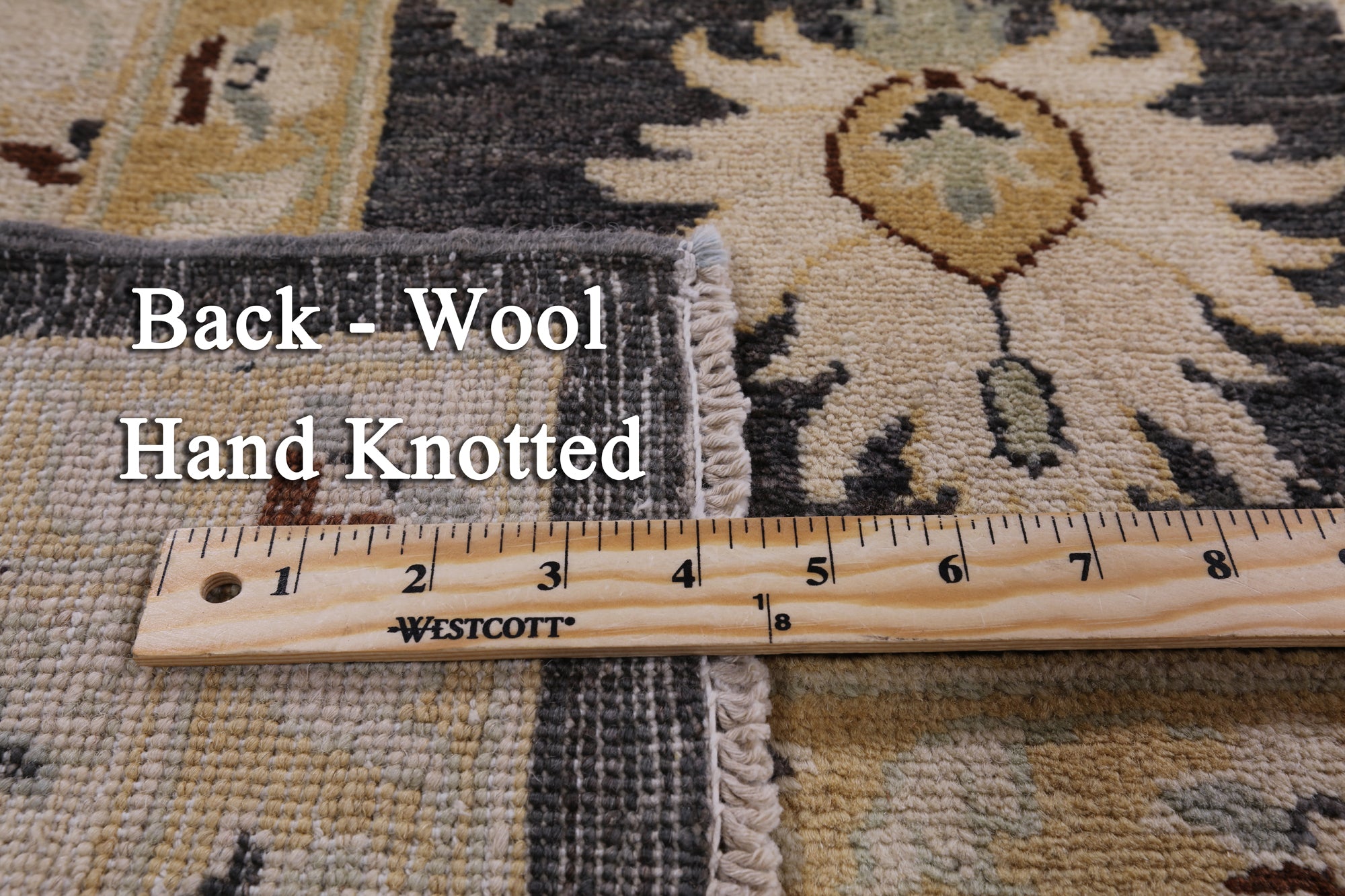 Grey Chobi Peshawar Hand Knotted Wool Rug - 8' 1" X 9' 9" - Golden Nile