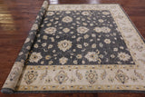 Grey Chobi Peshawar Hand Knotted Wool Rug - 8' 1" X 9' 9" - Golden Nile