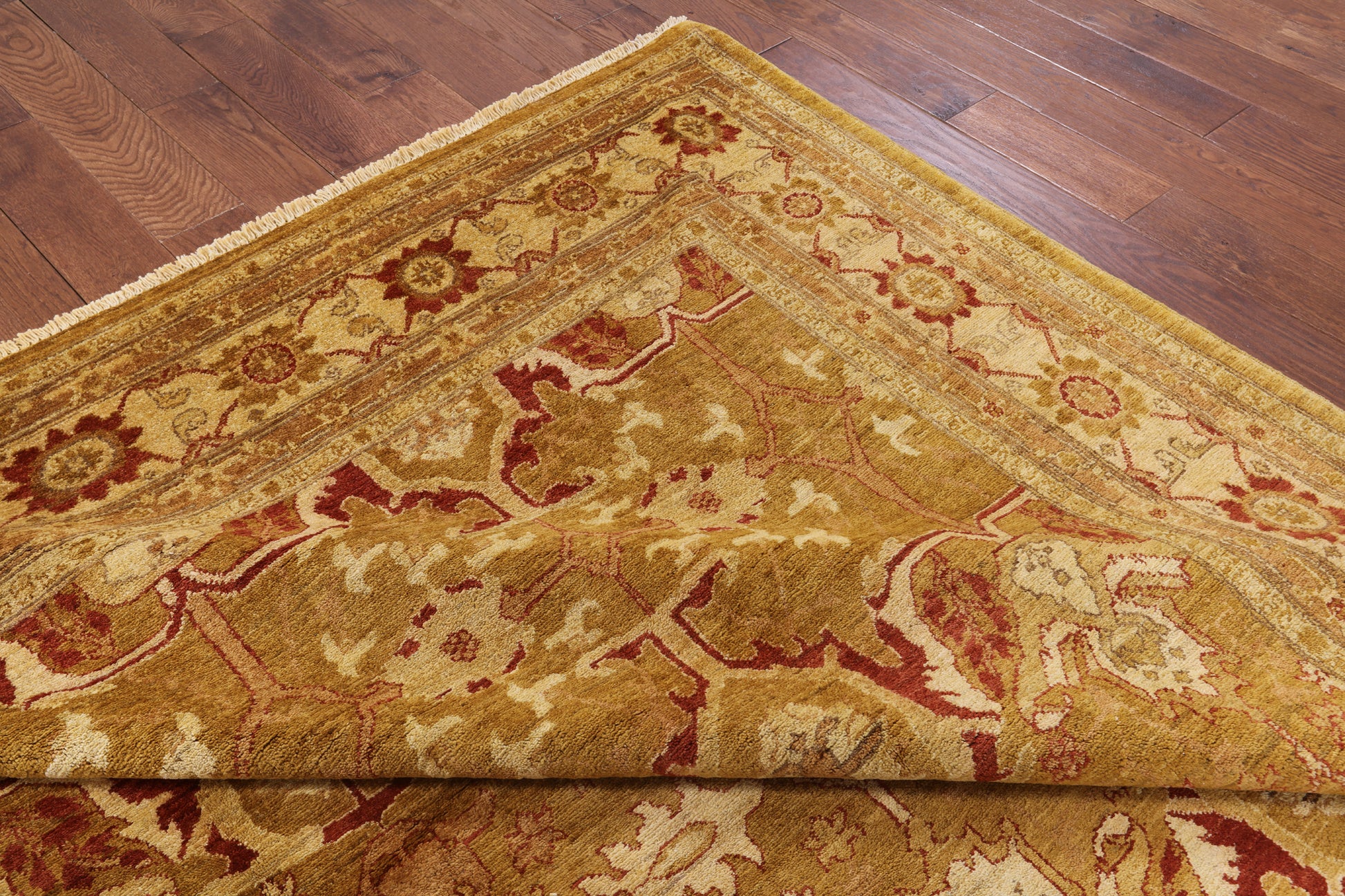 Chobi Peshawar Hand Knotted Wool Area Rug - 8' 2" X 9' 10" - Golden Nile