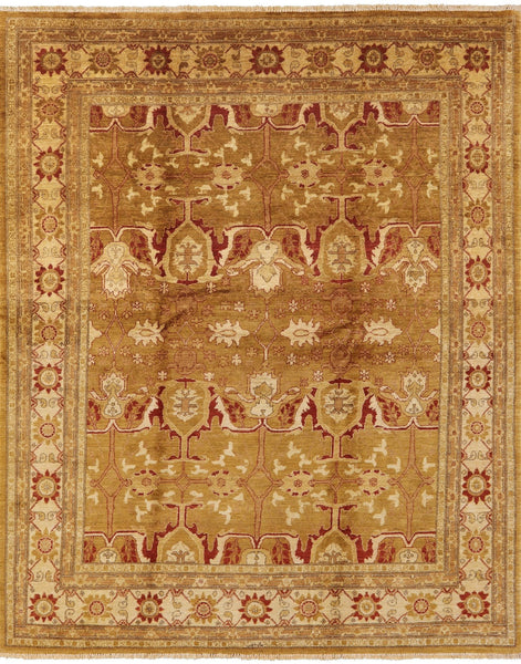 Chobi Peshawar Hand Knotted Wool Area Rug - 8' 2" X 9' 10" - Golden Nile