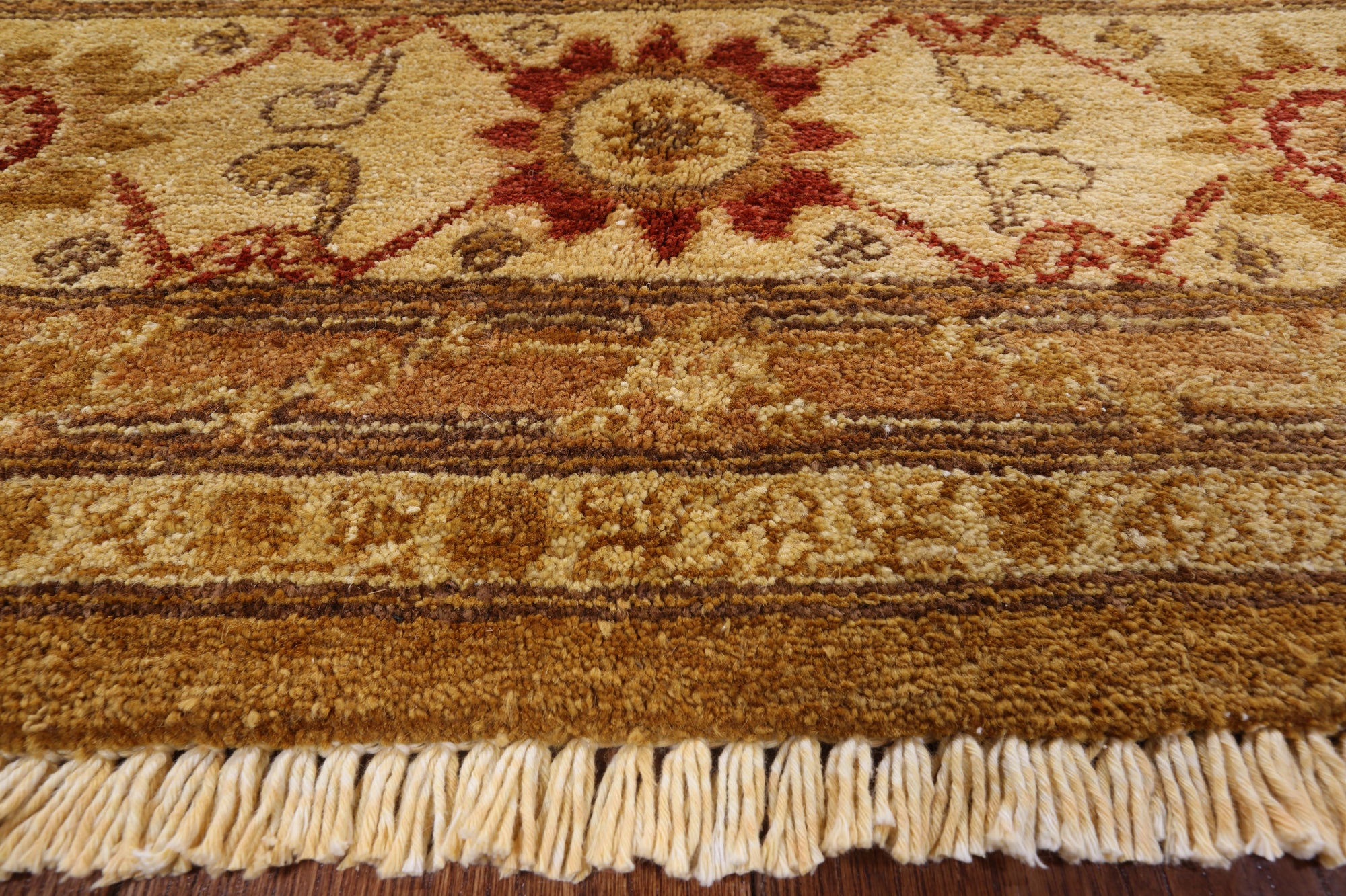 Chobi Peshawar Hand Knotted Wool Area Rug - 8' 2" X 9' 10" - Golden Nile