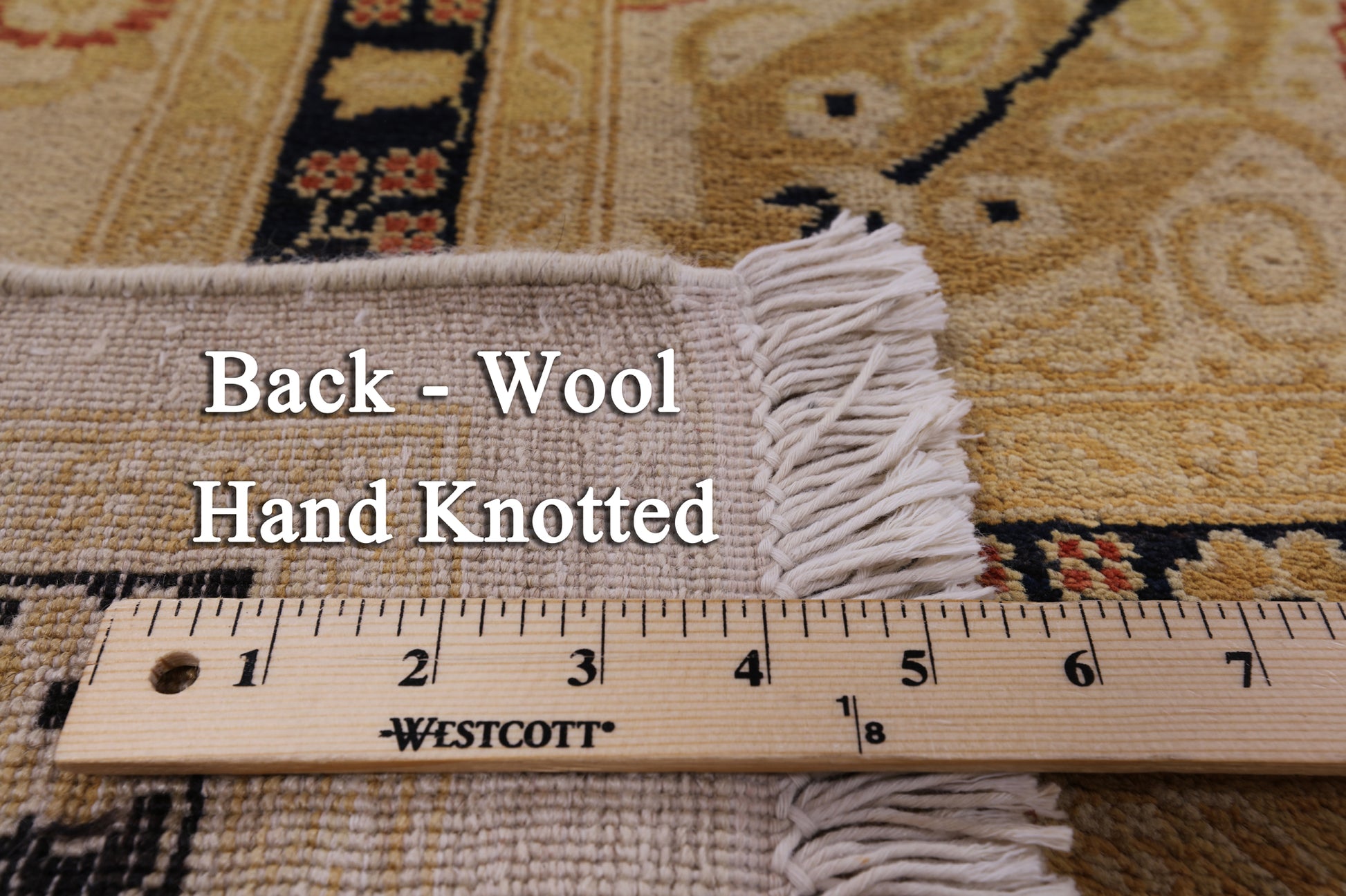 Ivory William Morris Handmade Wool Area Rug - 9' 1" X 12' 2" - Golden Nile