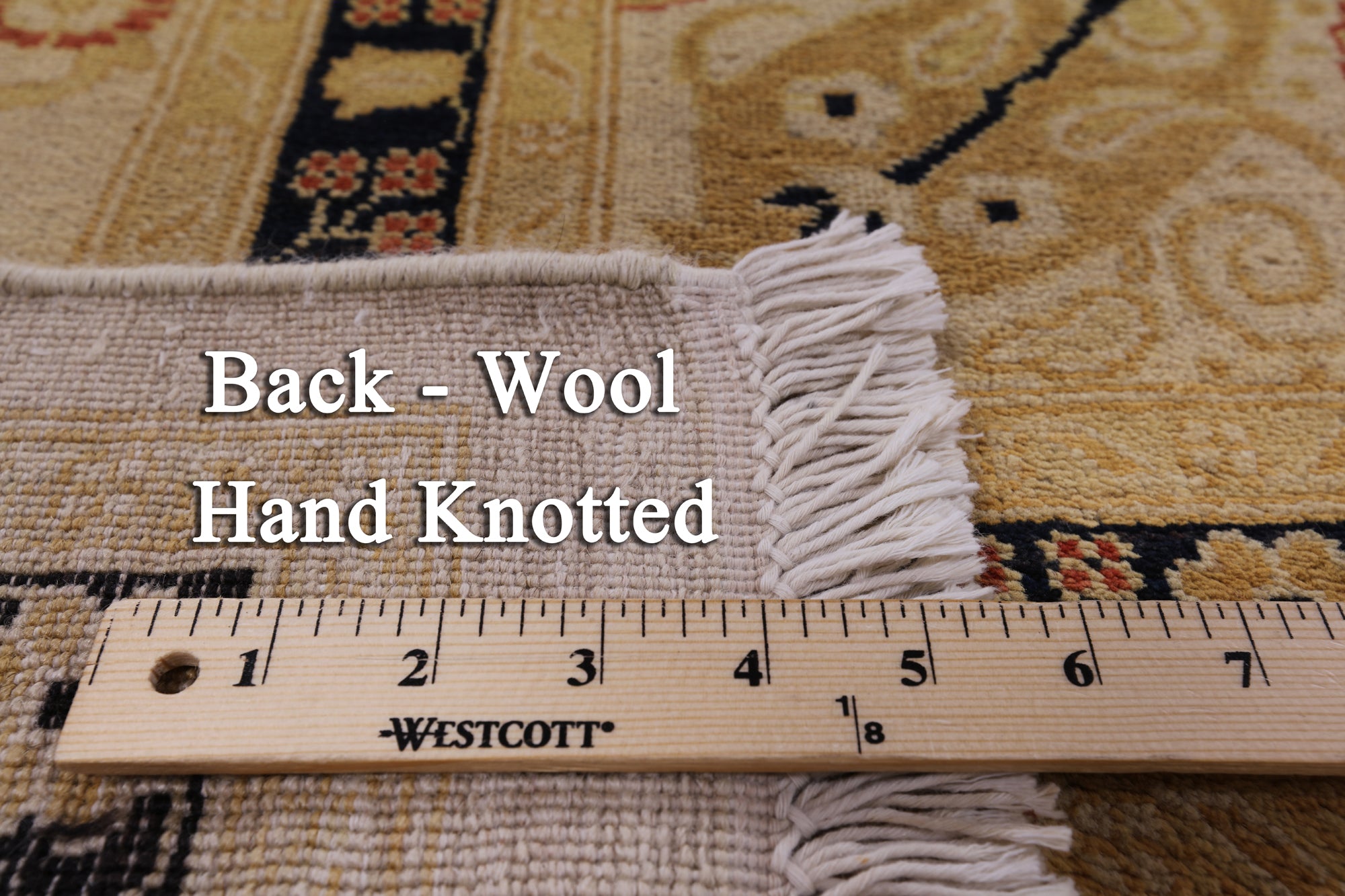 Ivory William Morris Handmade Wool Area Rug - 9' 1" X 12' 2" - Golden Nile