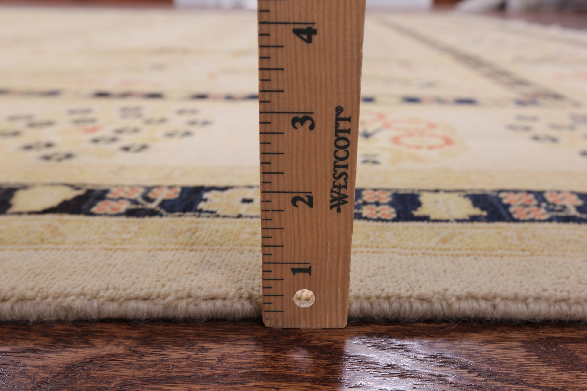 Ivory William Morris Handmade Wool Area Rug - 9' 1" X 12' 2" - Golden Nile