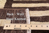 Brown Tribal Gabbeh Hand Knotted Wool Rug - 5' 8" X 7' 10" - Golden Nile