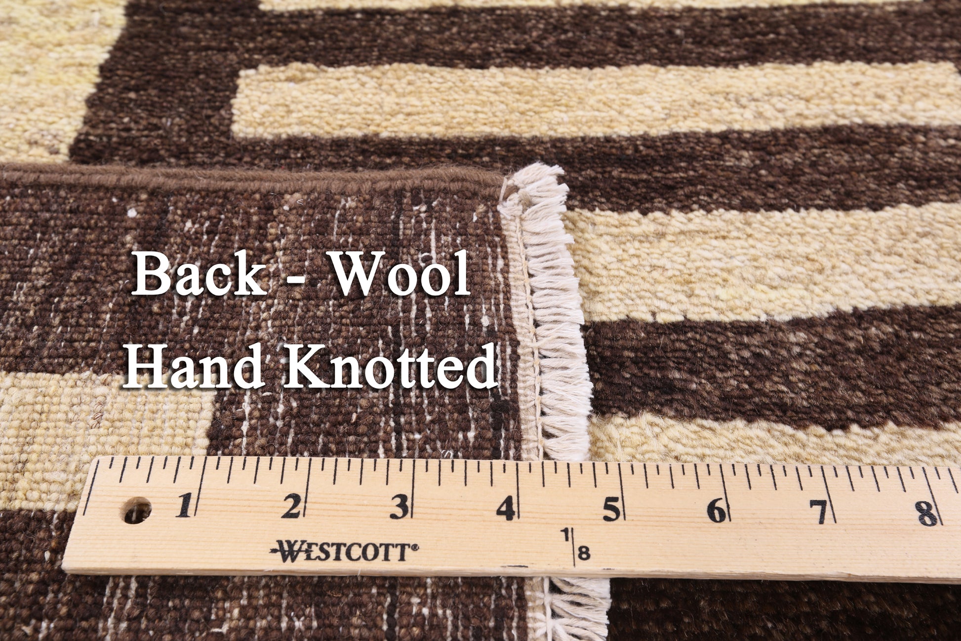 Brown Tribal Gabbeh Hand Knotted Wool Rug - 5' 8" X 7' 10" - Golden Nile