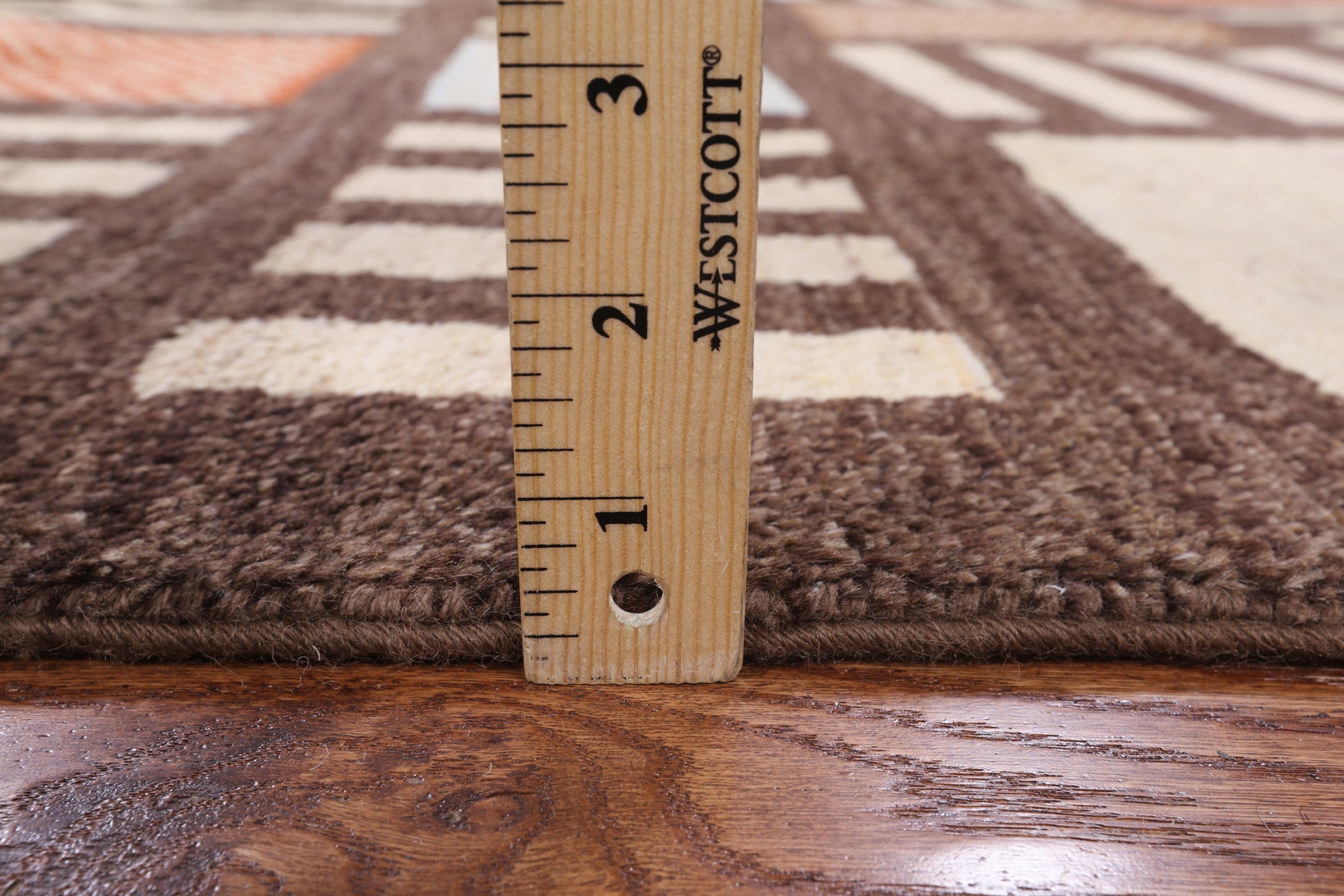Brown Tribal Gabbeh Hand Knotted Wool Rug - 5' 8" X 7' 10" - Golden Nile