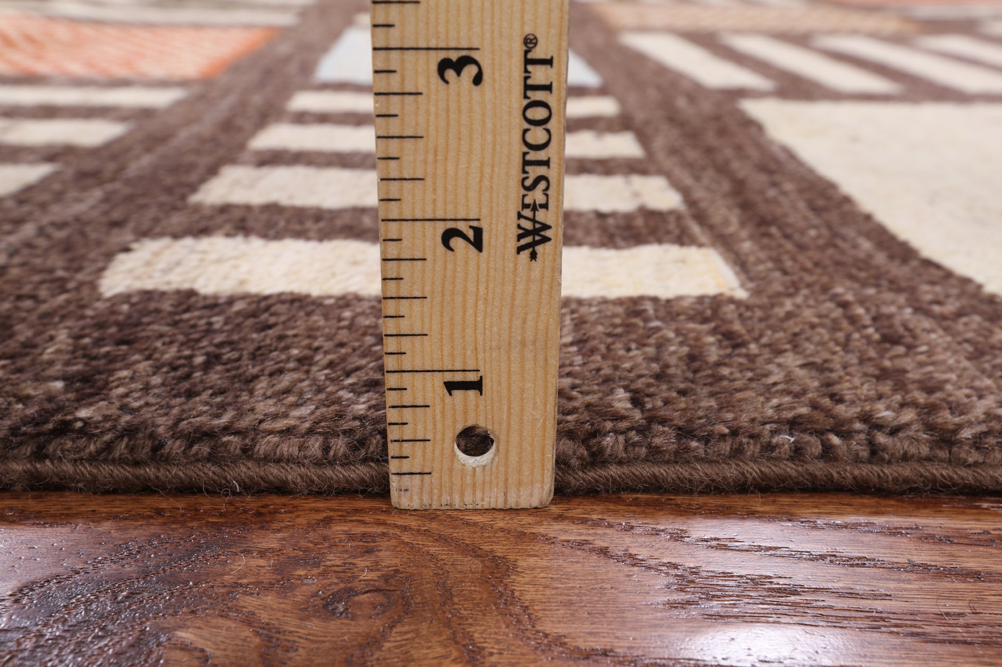 Brown Tribal Gabbeh Hand Knotted Wool Rug - 5' 8" X 7' 10" - Golden Nile