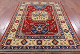 Kazak Hand Knotted Area Rug - 5' 5" X 7' - Golden Nile