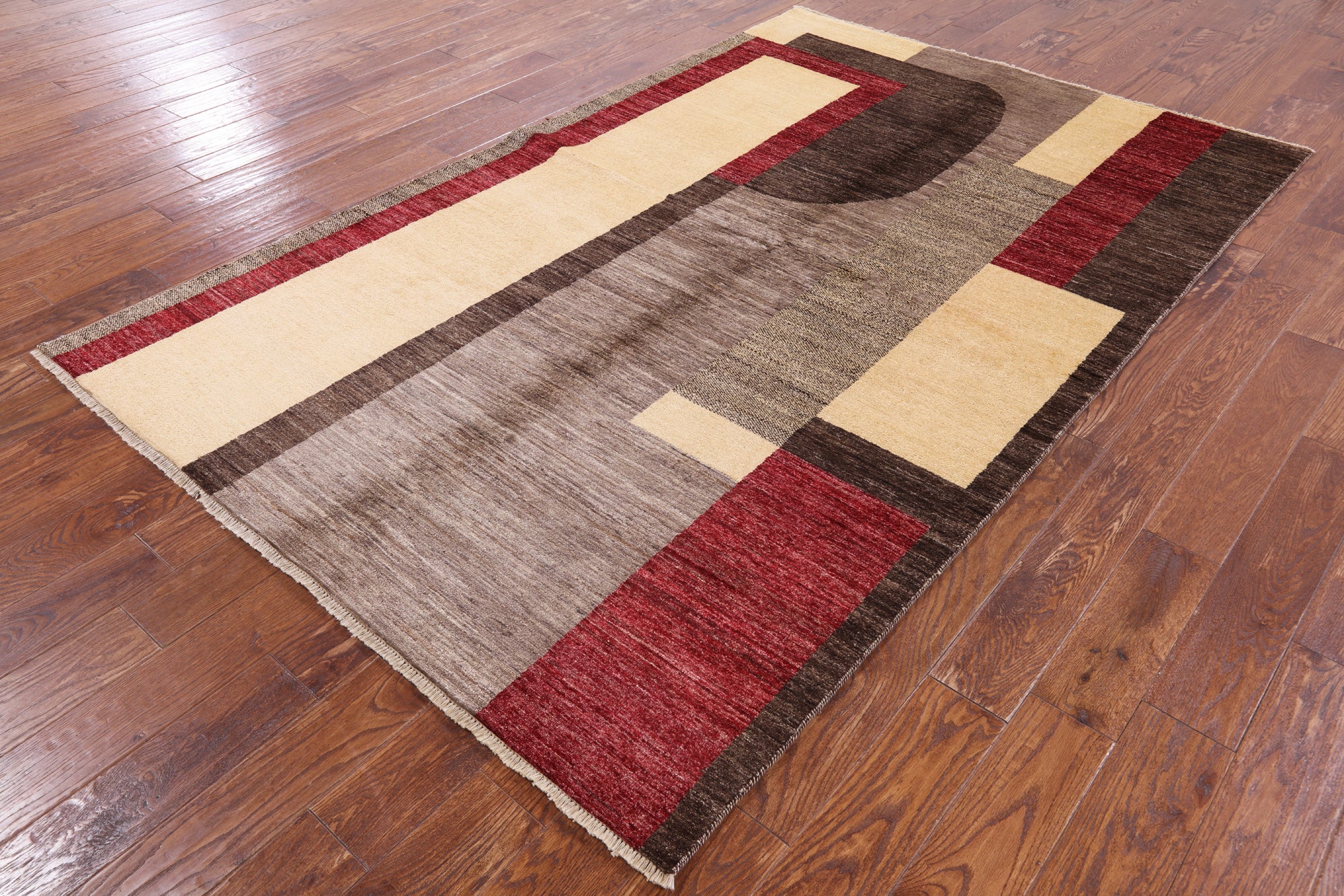 Persian Gabbeh Hand Knotted Wool Rug - 5' 7" X 8' 7" - Golden Nile