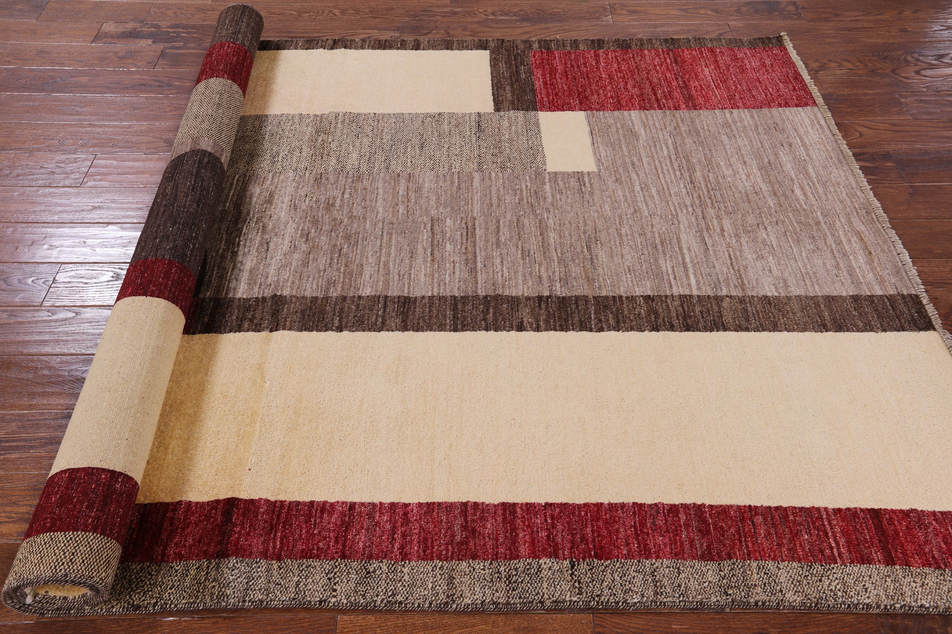 Persian Gabbeh Hand Knotted Wool Rug - 5' 7" X 8' 7" - Golden Nile