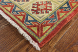 Tribal Red Super Kazak Wool Area Rug 5' 11" X 9' 1" - Golden Nile