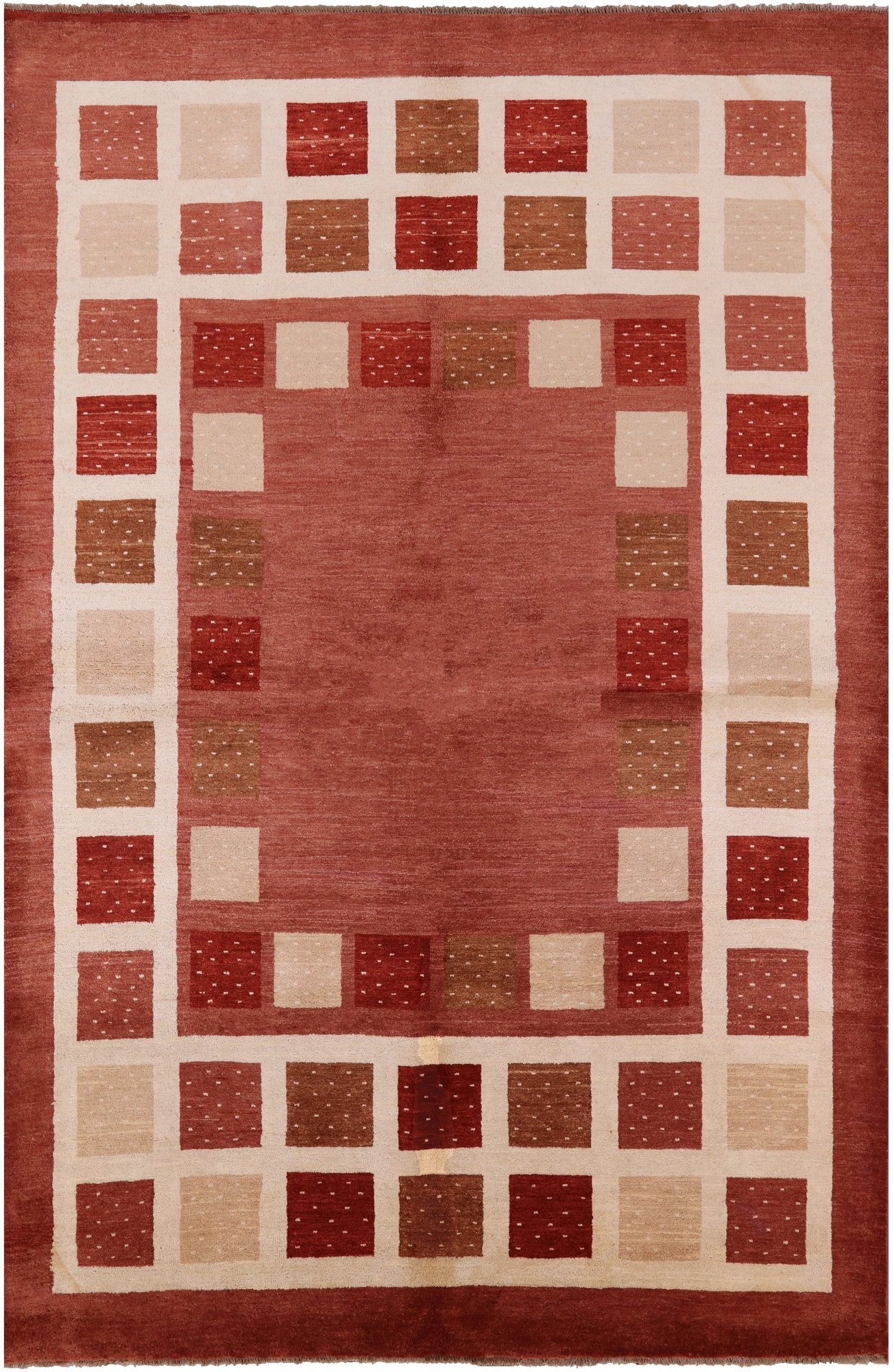 Tribal Persian Gabbeh Hand Knotted Wool Rug - 6' 9" X 9' 10" - Golden Nile