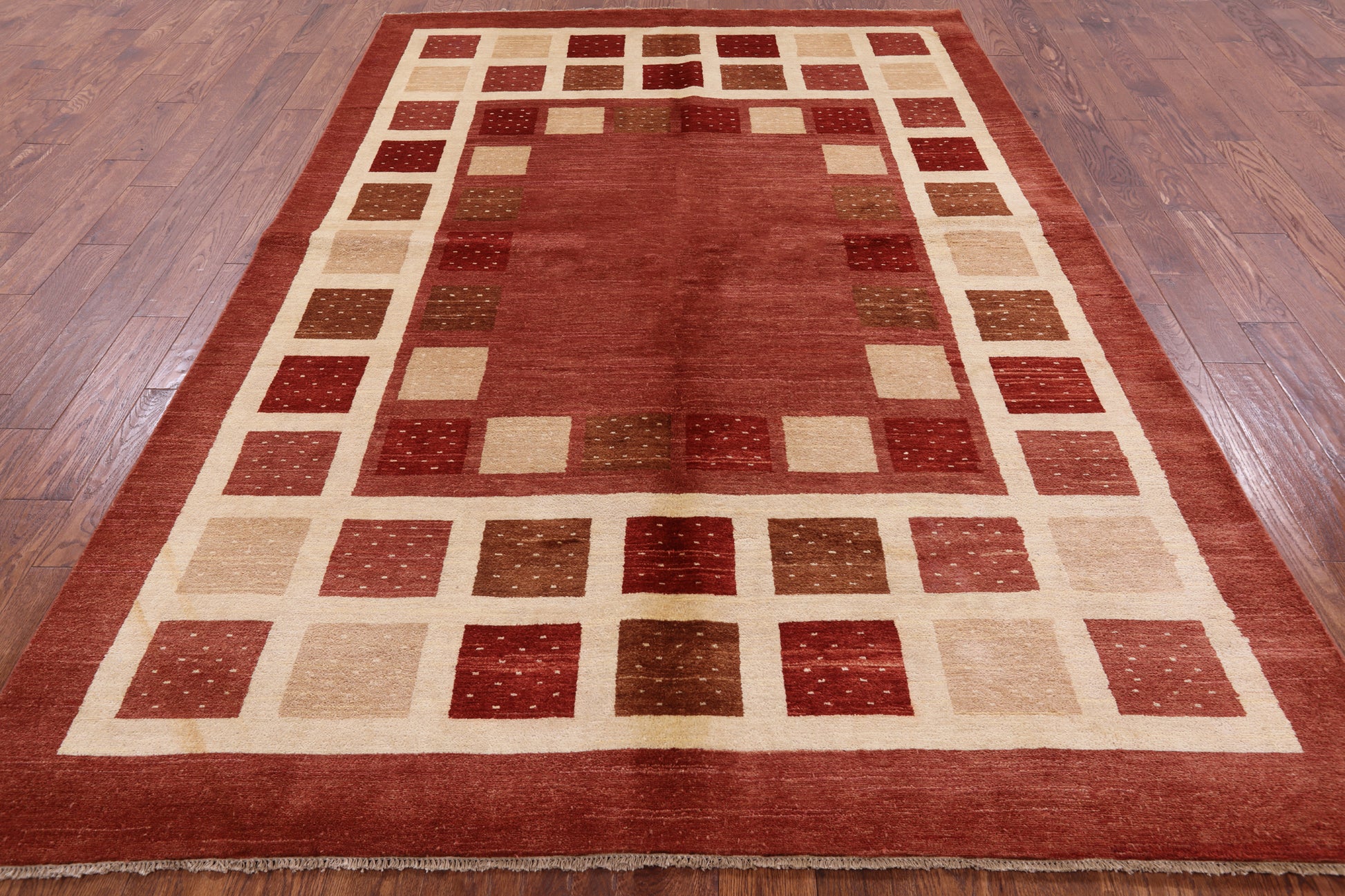 Tribal Persian Gabbeh Hand Knotted Wool Rug - 6' 9" X 9' 10" - Golden Nile