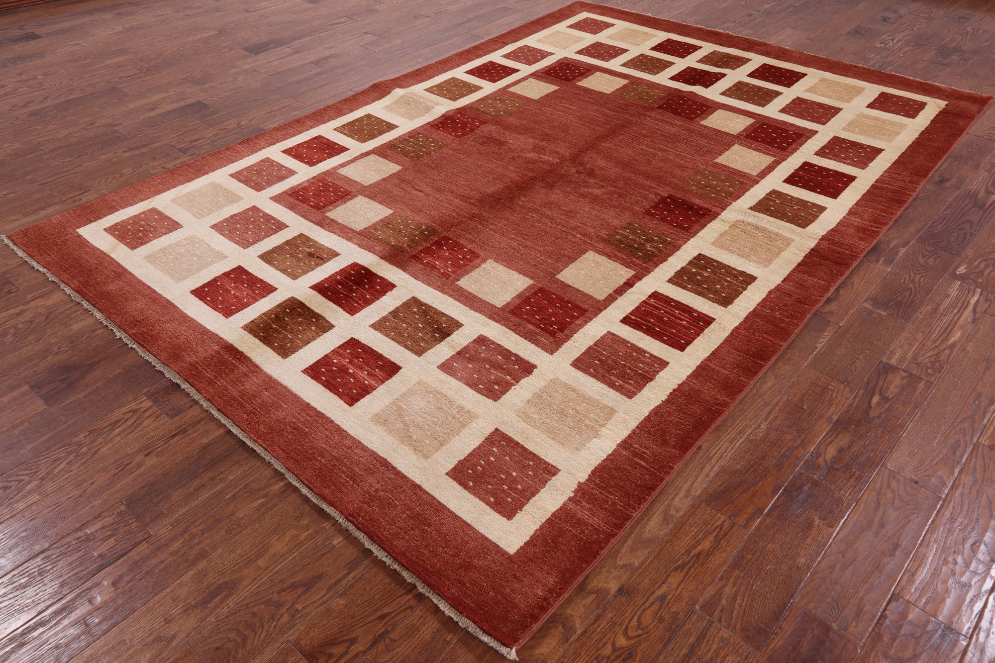 Tribal Persian Gabbeh Hand Knotted Wool Rug - 6' 9" X 9' 10" - Golden Nile