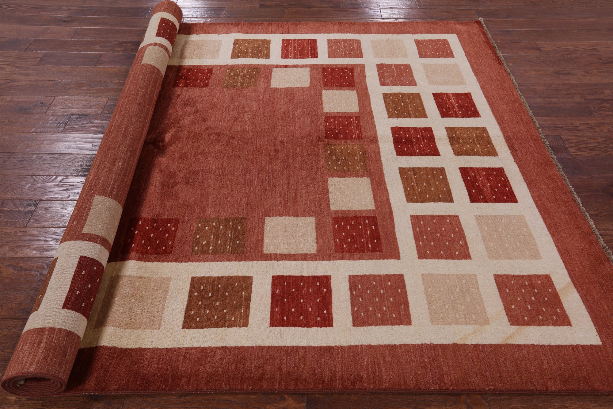 Tribal Persian Gabbeh Hand Knotted Wool Rug - 6' 9" X 9' 10" - Golden Nile