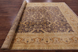 Brown Chobi Peshawar Hand Knotted Rug - 9' 1" X 12' 3" - Golden Nile