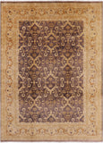 Brown Chobi Peshawar Hand Knotted Rug - 9' 1" X 12' 3" - Golden Nile