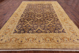 Brown Chobi Peshawar Hand Knotted Rug - 9' 1" X 12' 3" - Golden Nile