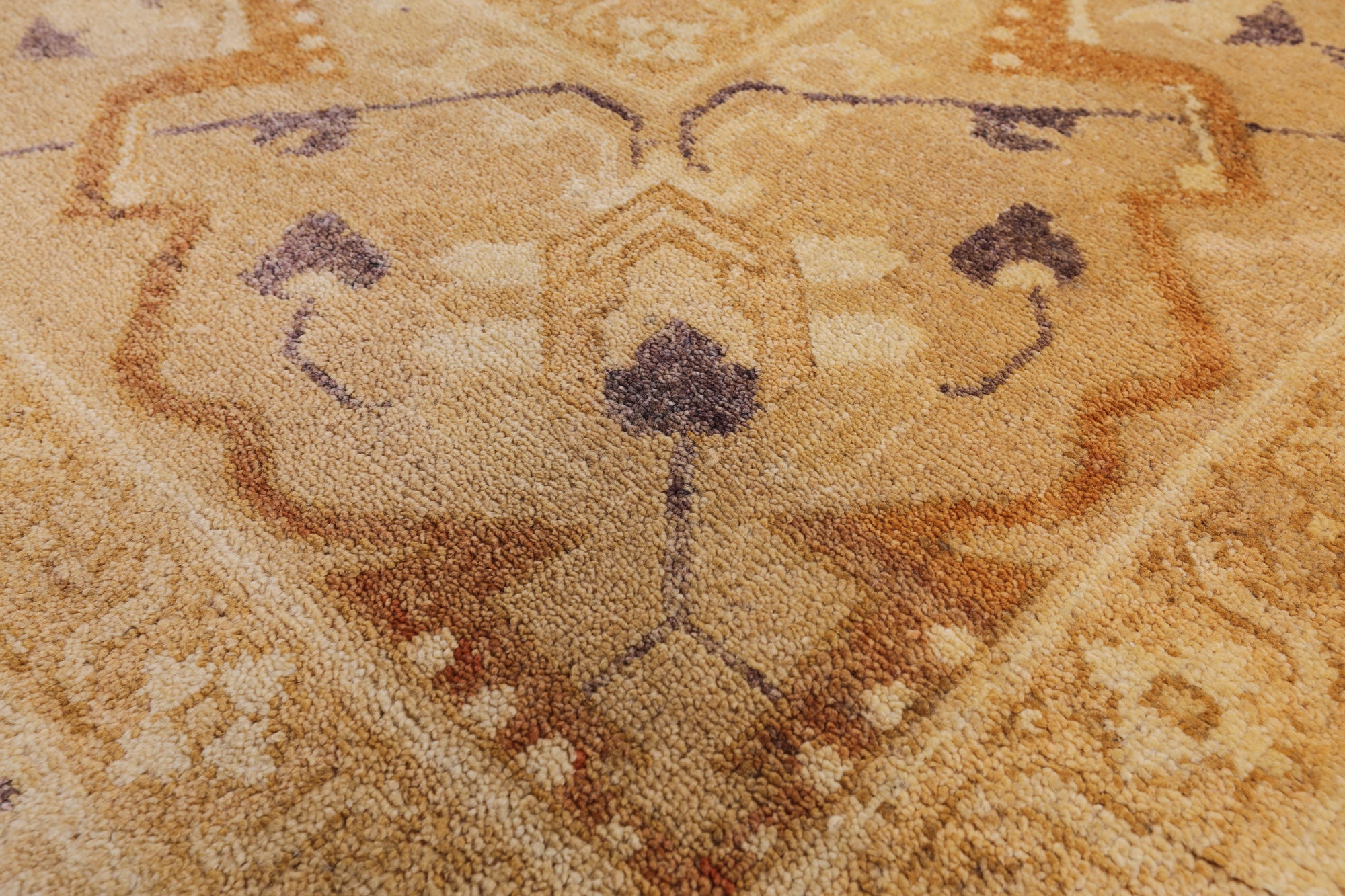 Brown Chobi Peshawar Hand Knotted Rug - 9' 1" X 12' 3" - Golden Nile