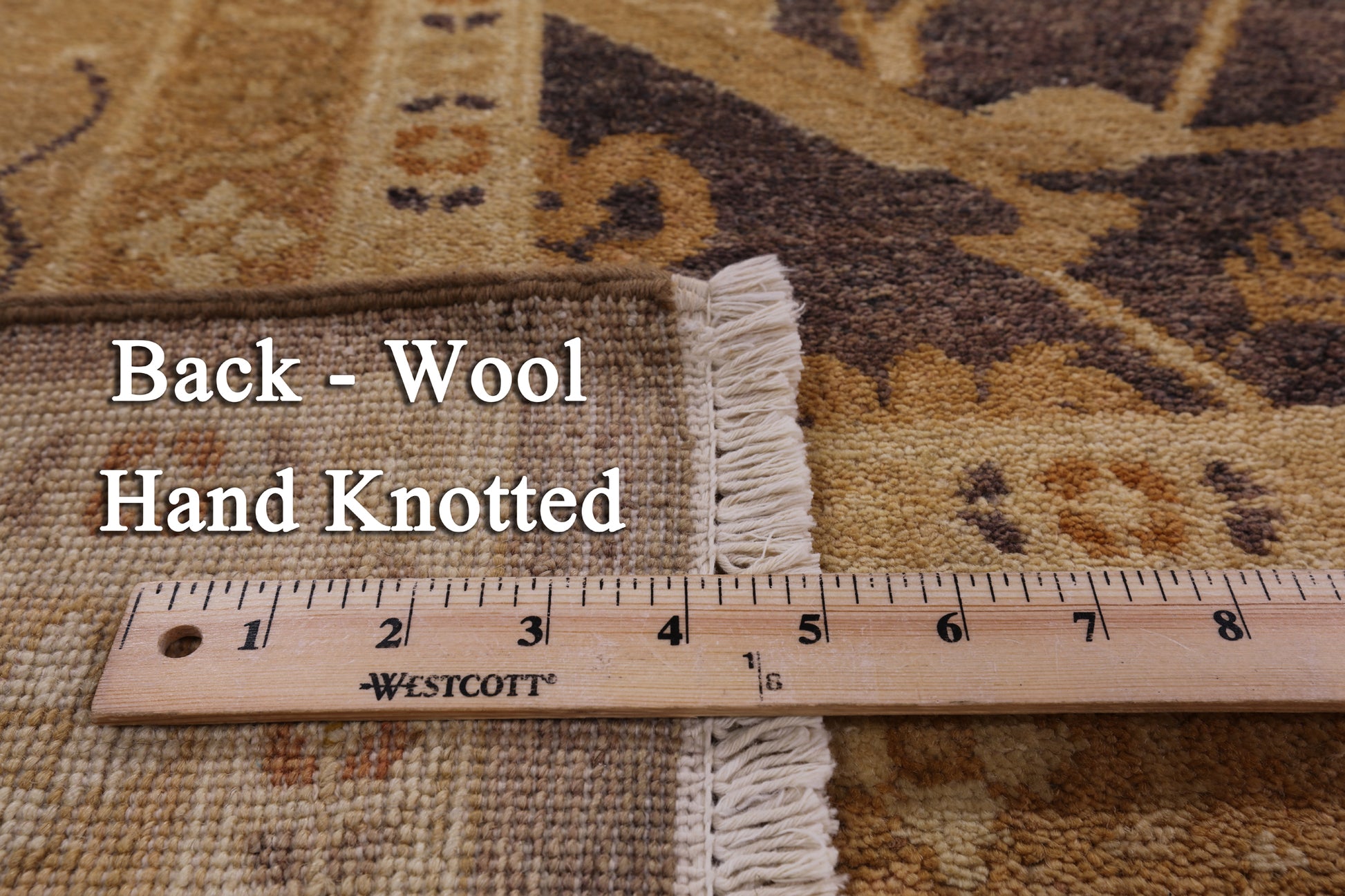 Brown Chobi Peshawar Hand Knotted Rug - 9' 1" X 12' 3" - Golden Nile