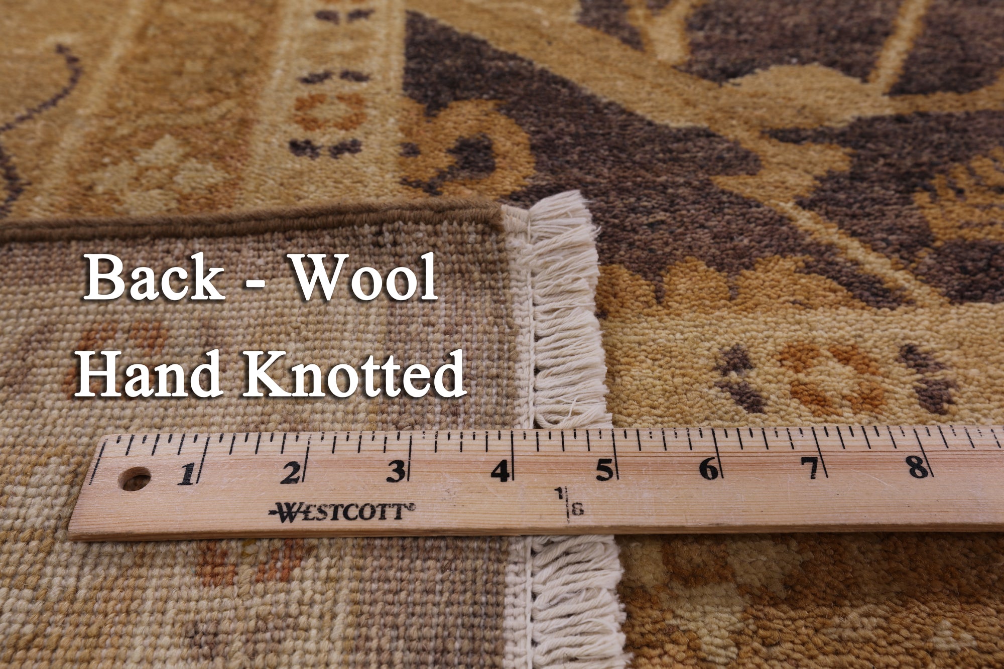 Brown Chobi Peshawar Hand Knotted Rug - 9' 1" X 12' 3" - Golden Nile