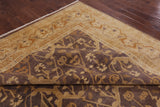 Brown Chobi Peshawar Hand Knotted Rug - 9' 1" X 12' 3" - Golden Nile