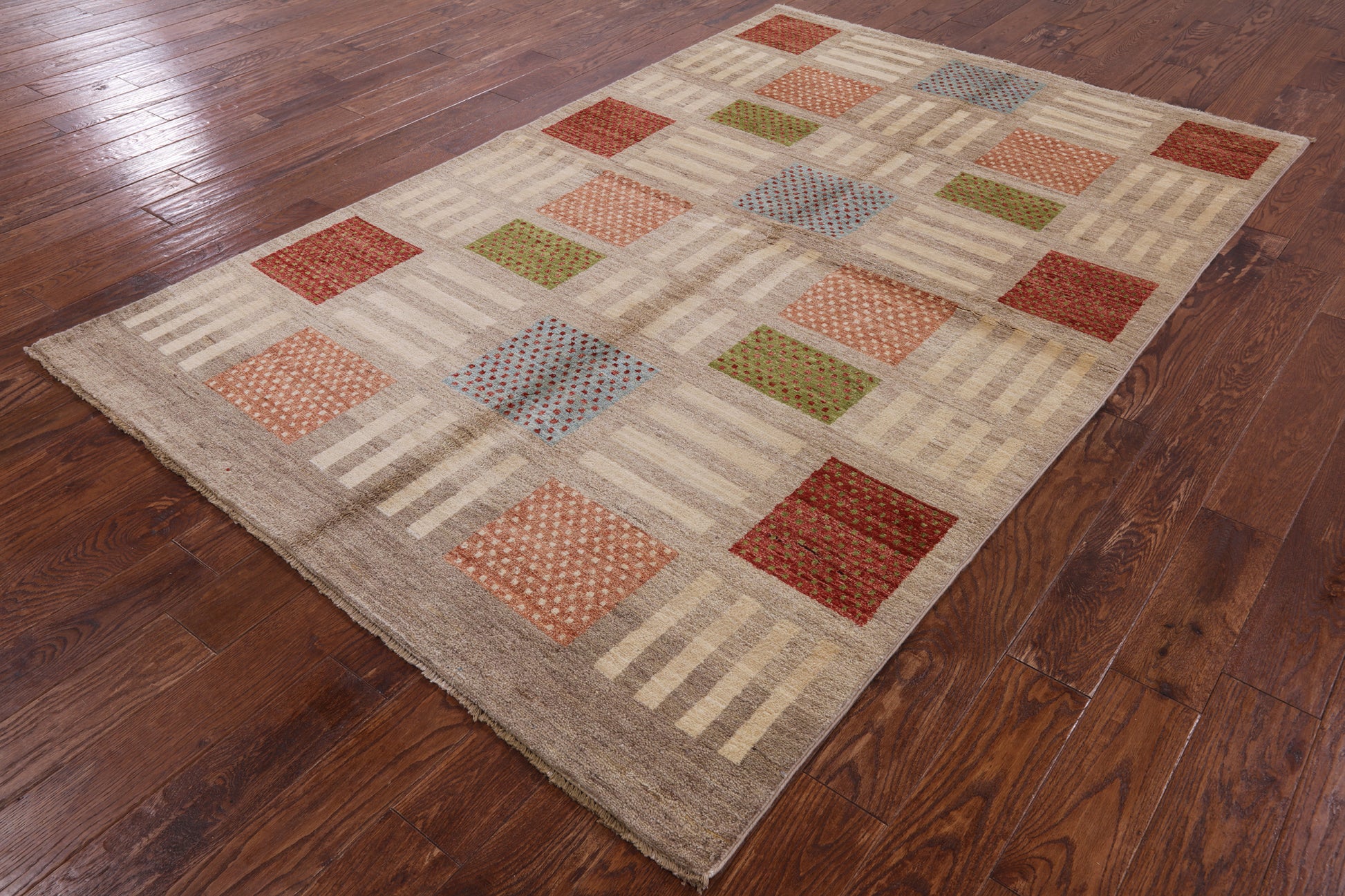 Tribal Gabbeh Hand Knotted Wool Rug - 5' 7" X 8' 8" - Golden Nile